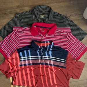 Golf Polo Shirts - Navy, Red, and White
